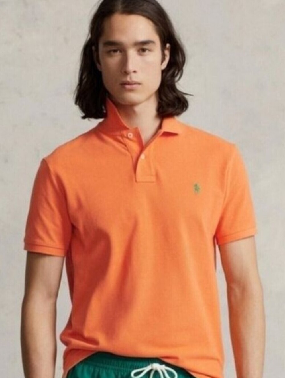 Polo Ralph Lauren Men's Orange Short Sleeve Pique Cotton Polo Shirt Size XL